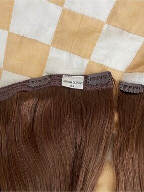 Hidden Crown Clip-In #4 Brown Remy Hair Extensions - New!